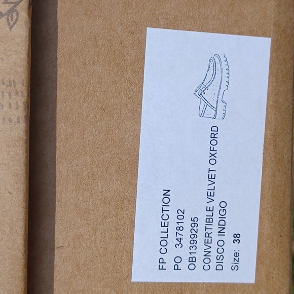 New W Box Free People Convertible Oxfords Velvet Blue - Picture 9 of 11